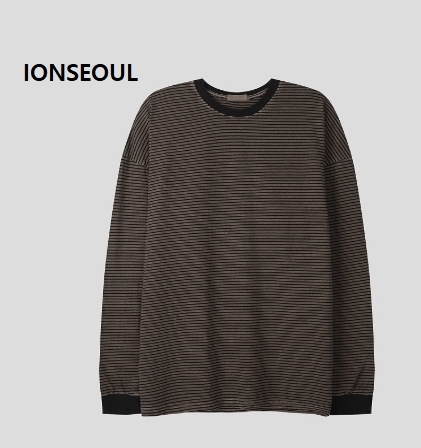 Tシャツ・カットソー IONSEOUL pigment stripe loose T-shirt (4color) JE858