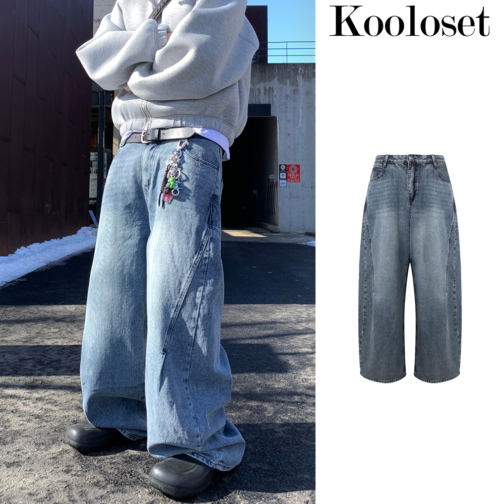 【KOOLOSET】Vintage Stone Blue Denim