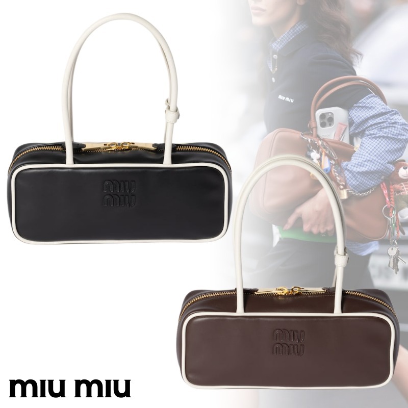 ランウェイ★MiuMiu ミュウミュウ Beauボー レザーバッグ ロゴ