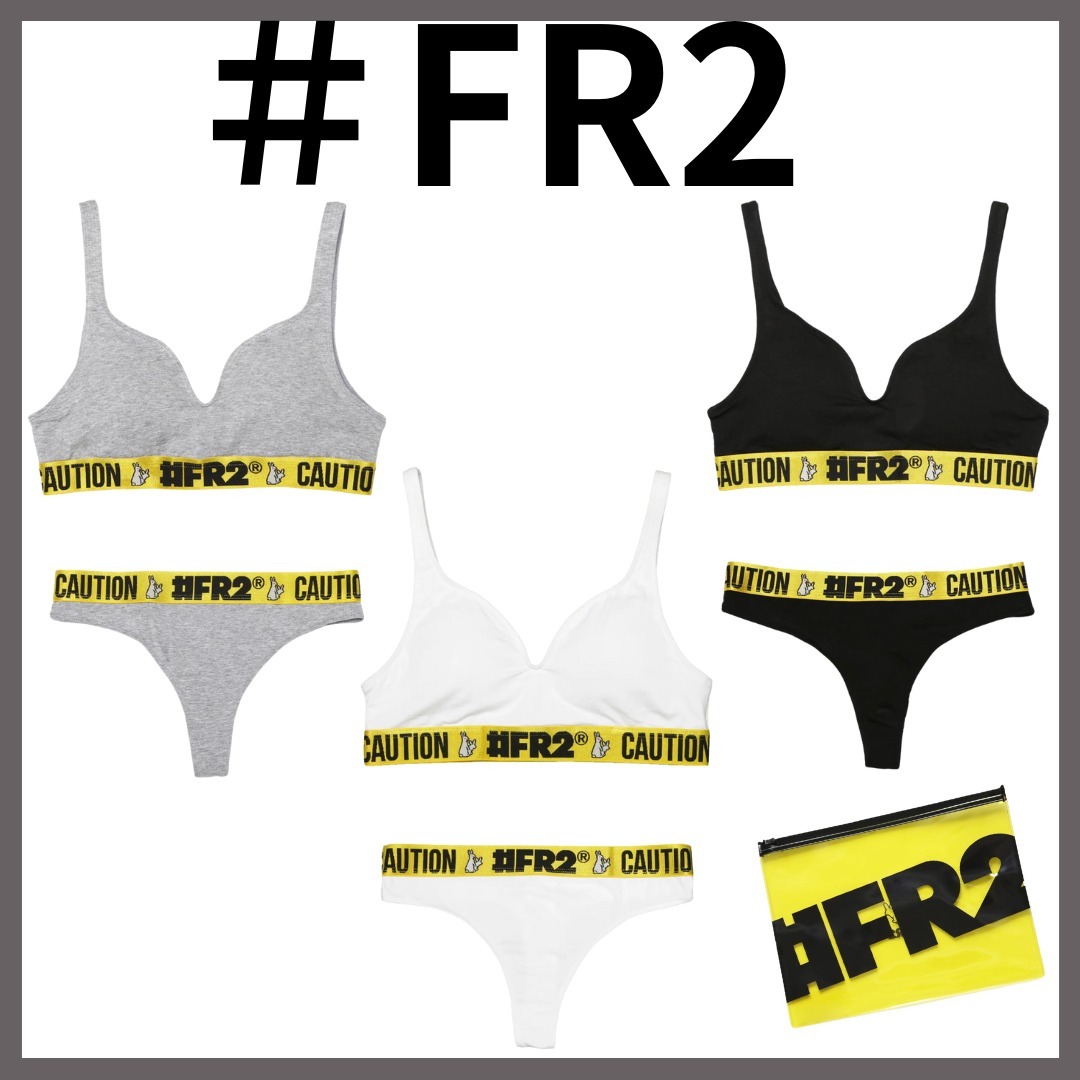 【＃FR2】 Back Open Bra ＆ Logo Thong Set[FRA1371]