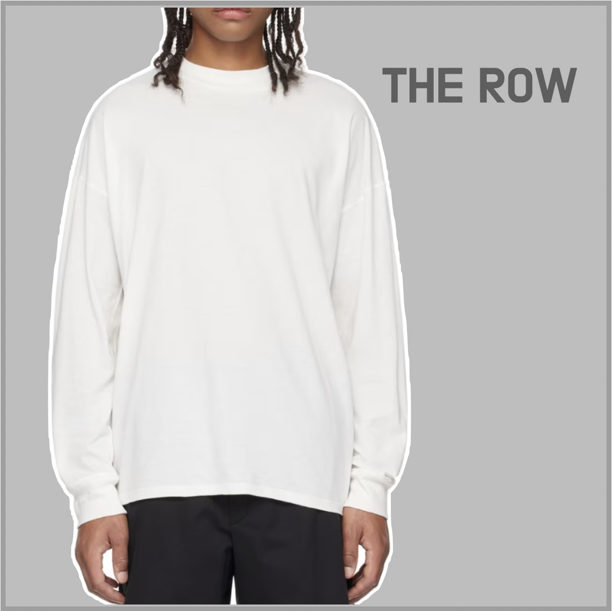 【THE ROW】 メンズ ロンT モックネック コットン 国内発送