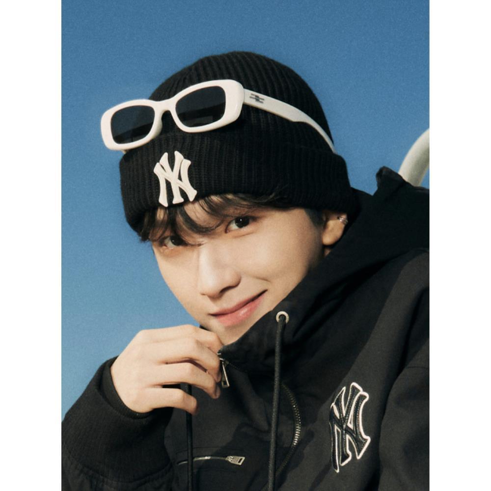 ◆MLB Korea◆ New Jelly Mid Beanie NY Black 3ABNBM246-50BKS