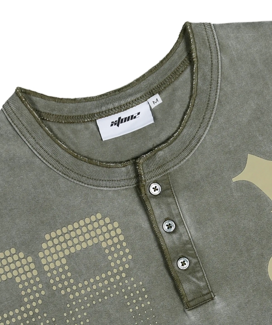 [XTONZ] JENNA FADE WASHING HENLEY NECK LONG SLEEVE★大人気★ XTONZ] JENNA FADE WASHING HENLEY NECK LONG SLEEVE☆大人気