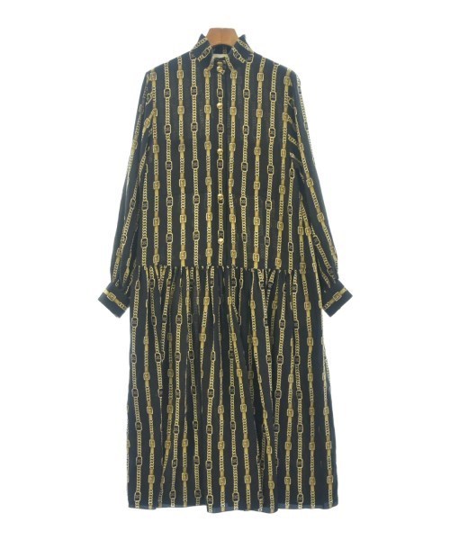 CELINE セリーヌ ワンピース 黒xベージュ系(総柄) 4601825J0044