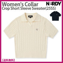 [25SS]★NERDY★W's Collar Crop Sweater★カラー 半袖セーター