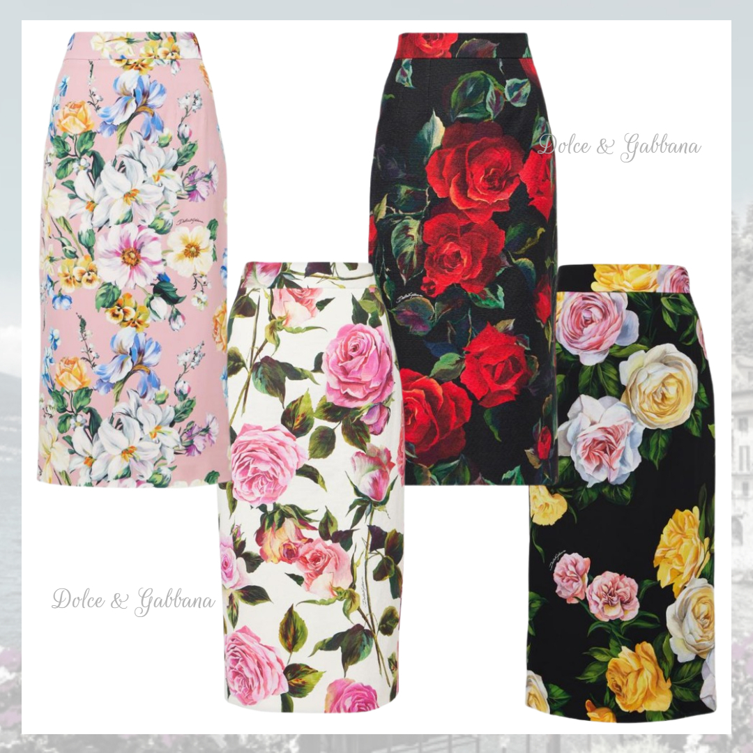 ☆Dolce&Gabbana☆ フローラルプリントペンシルミディスカート♪