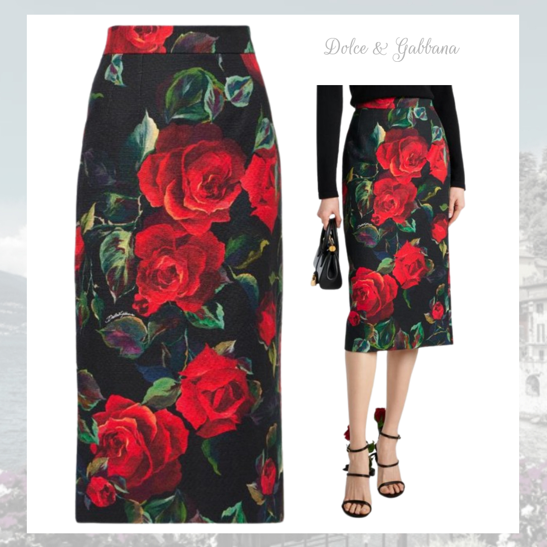 ☆Dolce&Gabbana☆ フローラルプリントペンシルミディスカート♪ ☆Dolce&Gabbana☆ フローラルプリントペンシルミディスカート