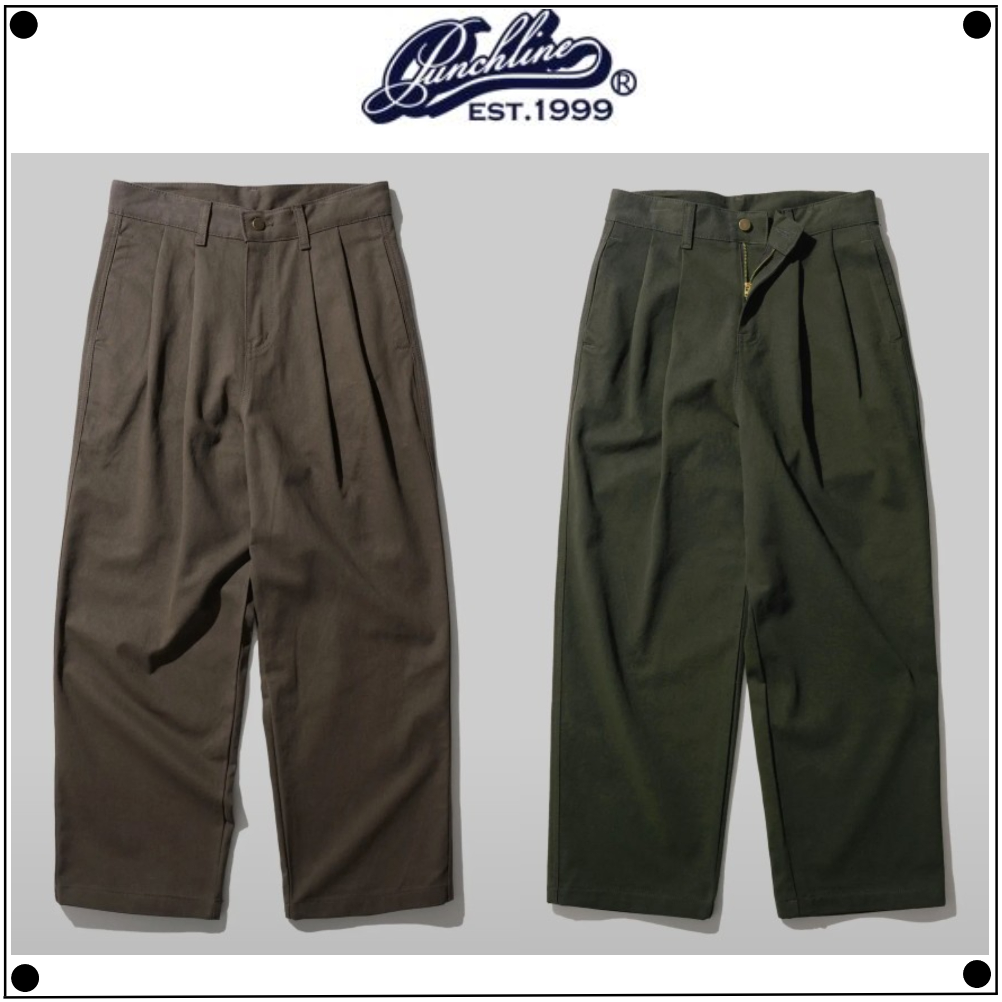 PUNCHLINEのCandor Two Tuck Chino Pants 全4色