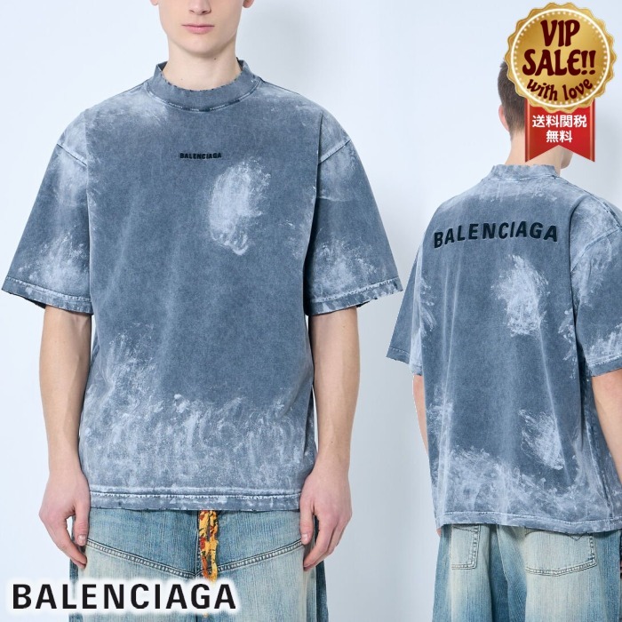 【BALENCIAGA】 ロゴプリントTシャツ グレー 【バレンシアガ】