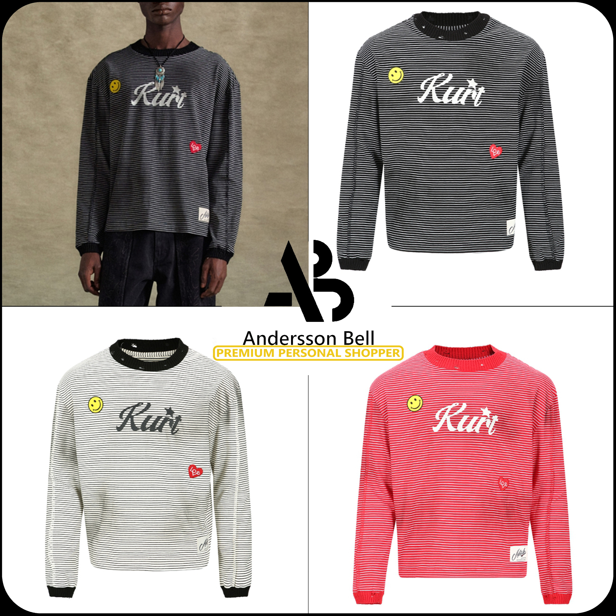 [ANDERSSON BELL]★25SS★韓国人気★KURT STRIPE L/S T-SHIRTS