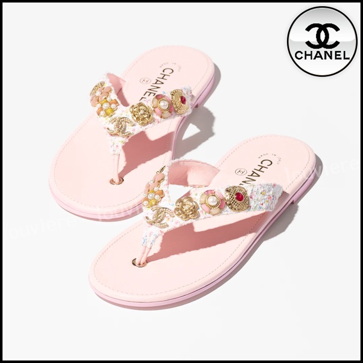 【ビジューが輝く♪】CHANEL 25SSP ビーチサンダル