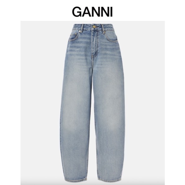 関税,送料無料 GANNI テーパードデニムパンツ