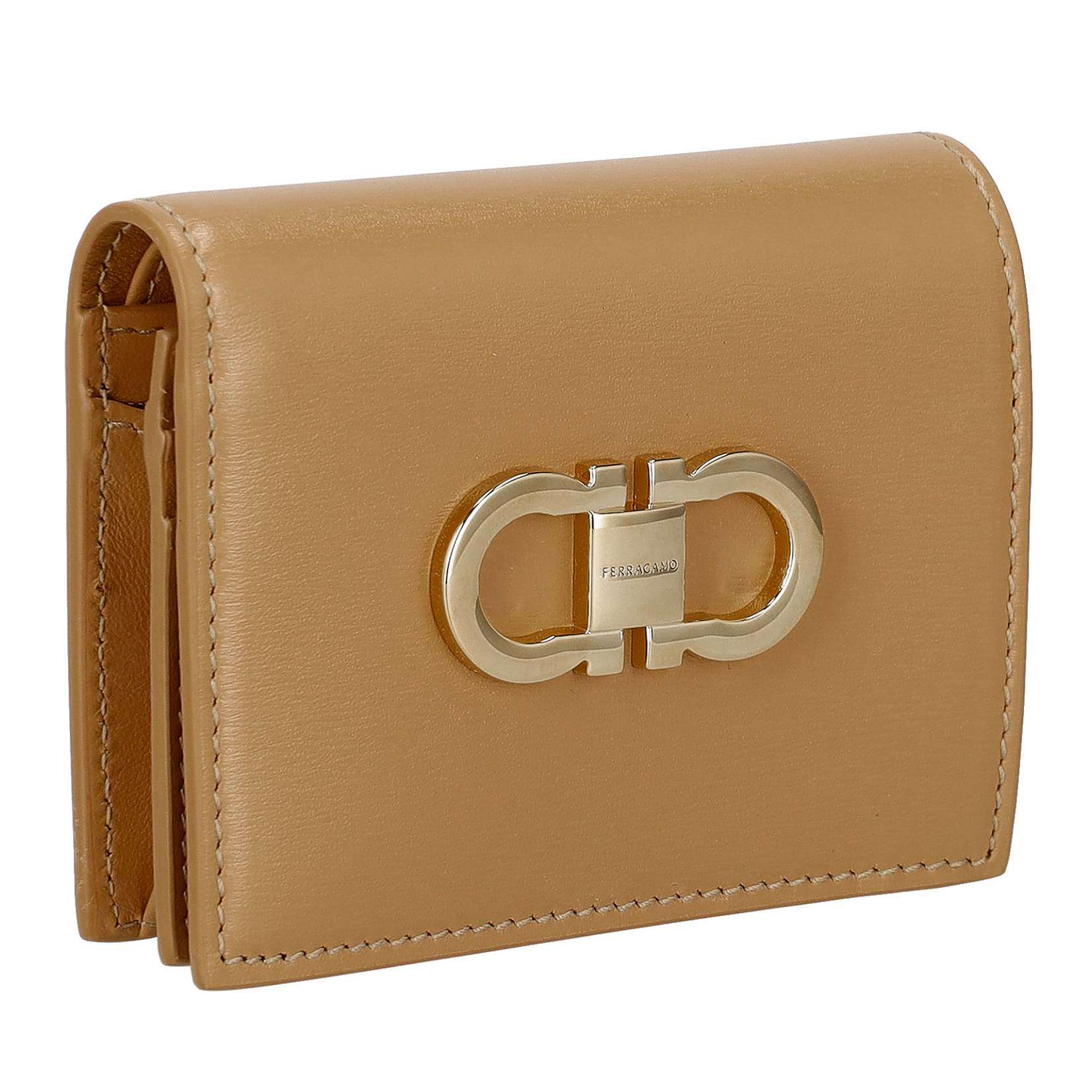 Ferragamo フェラガモ 財布 二つ折り財布 LIGHT CAMEL レザー