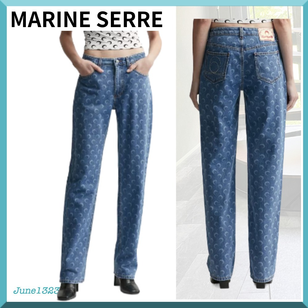 国内配送【MARINE SERRE 】Moon Laser Denim Jeans