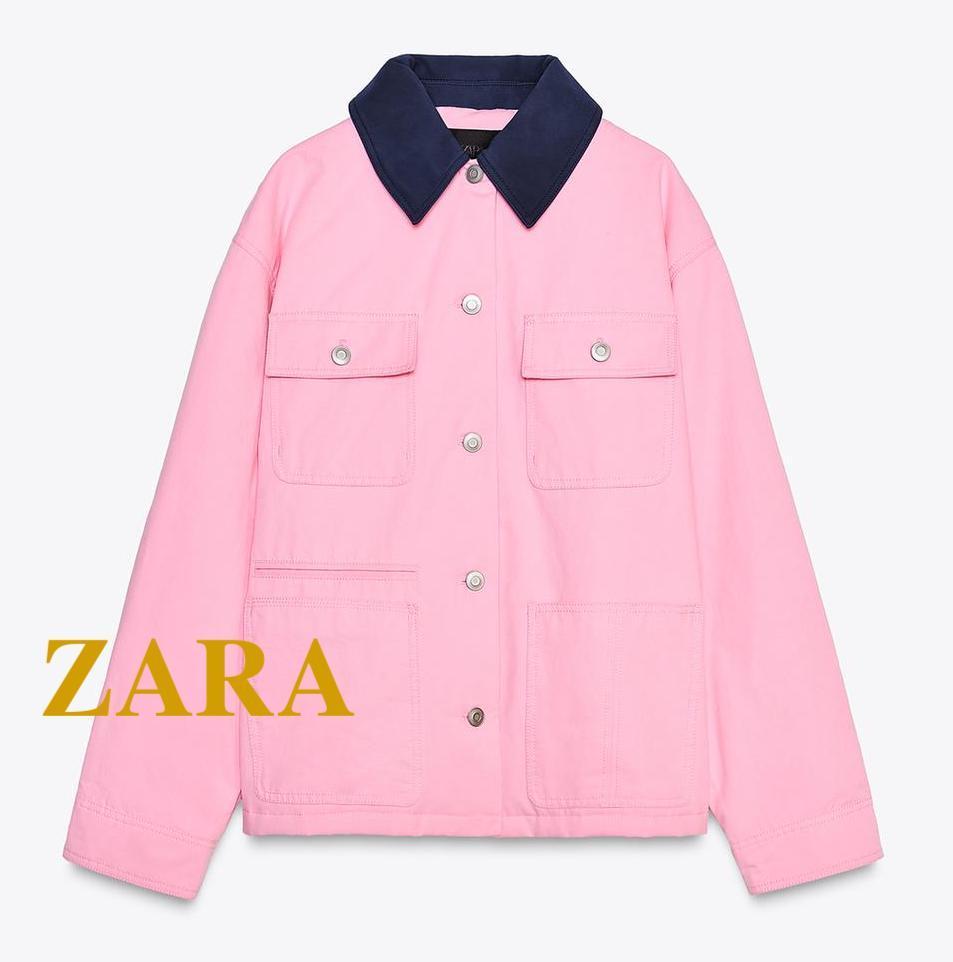 ☆ドイツ発*ZARA*新作*コントラストカラージャケット/PINK☆