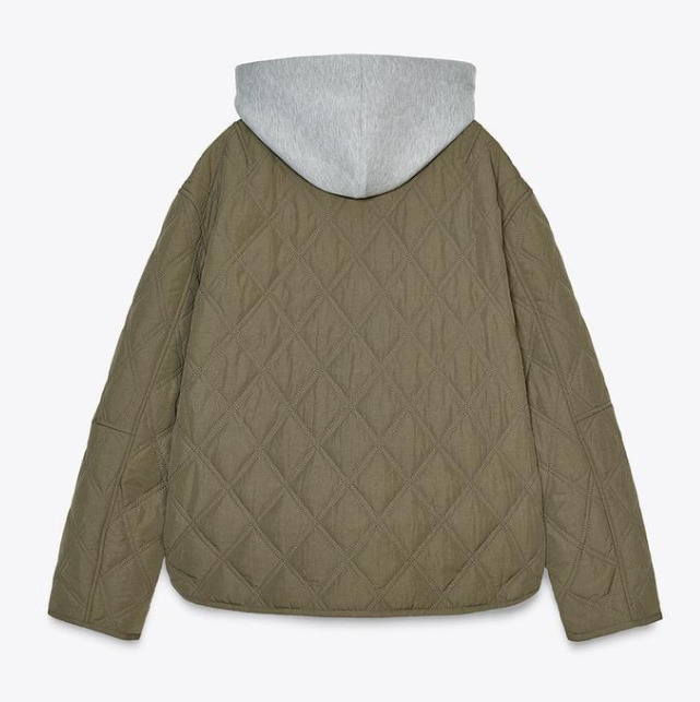 スペイン発送 ZARA フード一体型撥水キルティングジャケット