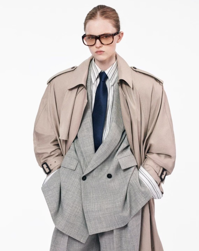 Saint Laurent《ケープ トレンチコート》コットンツイル 直営店