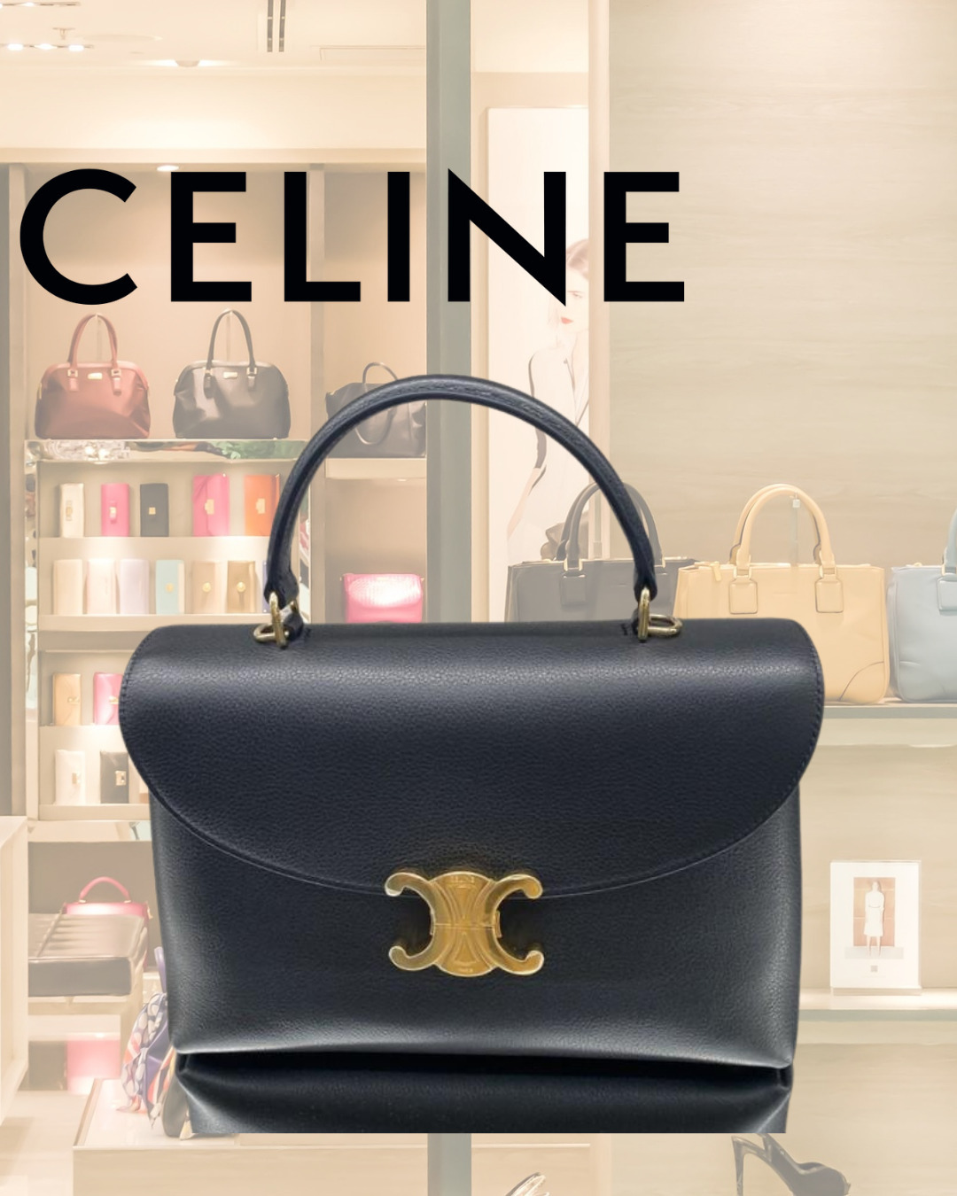 CELINE ミディアム ニノ バッグ サプル グレインドカーフスキン