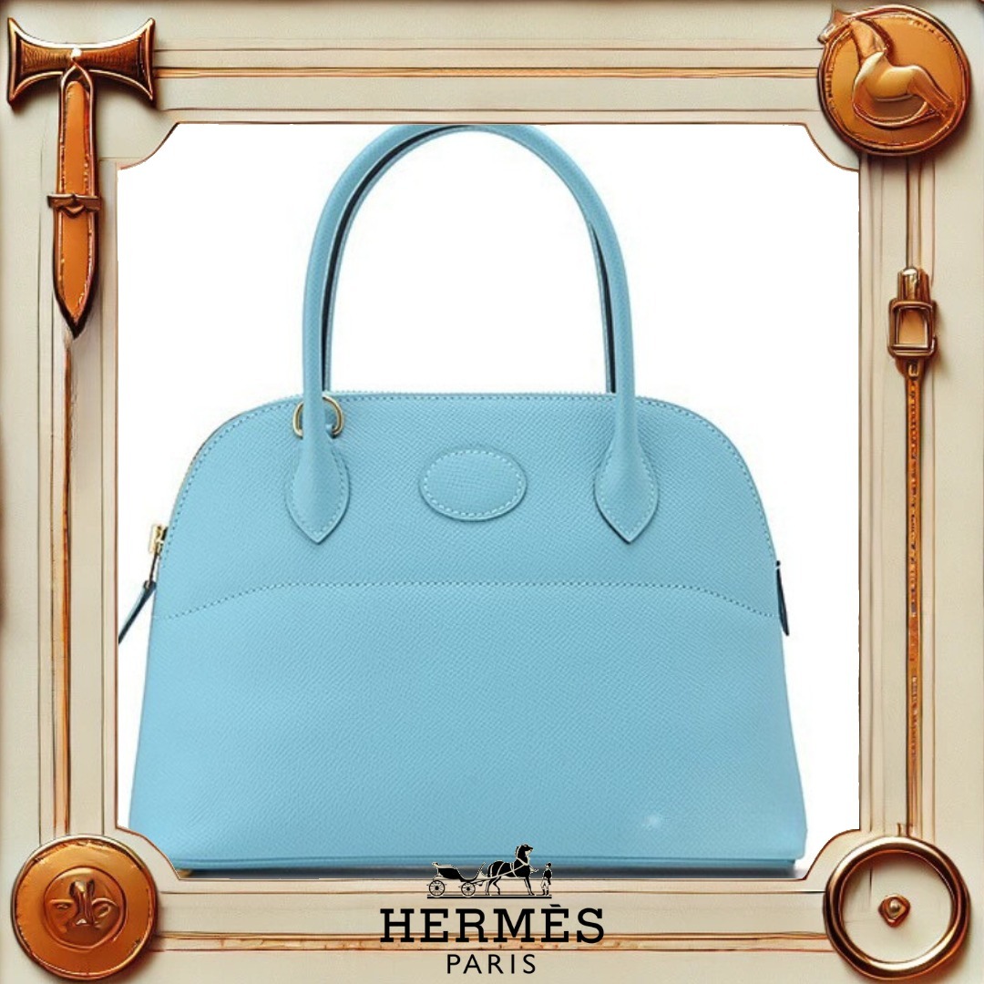 希少カラー！ HERMES ボリード27 ブルードノール ライトブルー