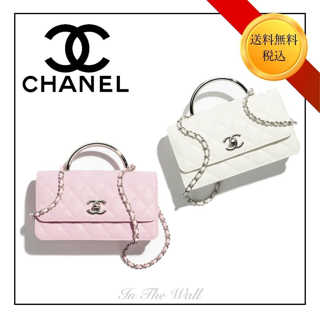 お洒落★2色【CHANEL】25P チェーンクラッチ トップハンドル