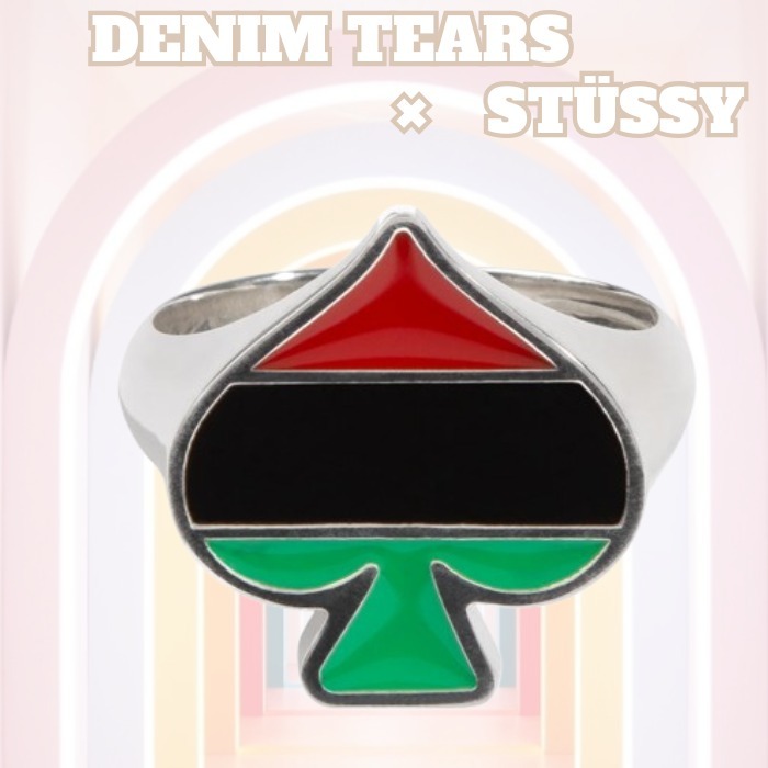 超人気コラボ★【Denim Tears x Stussy】Spade リング