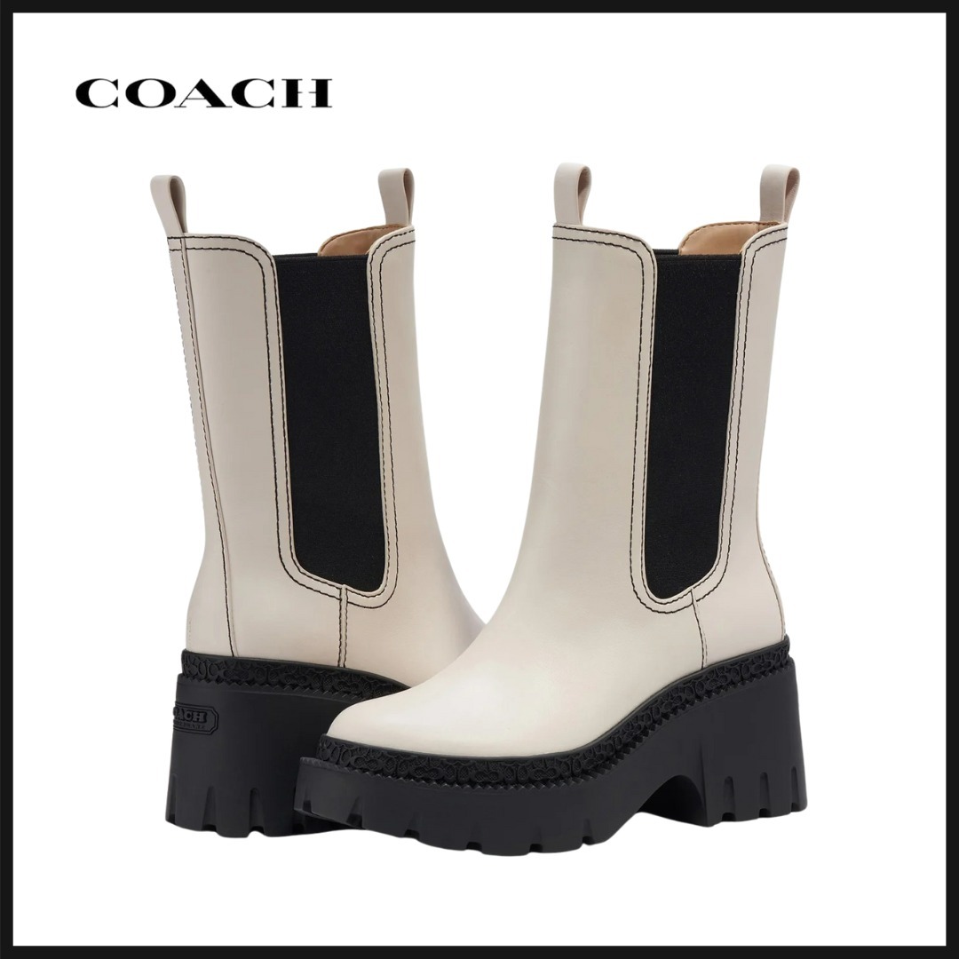 【Coach】Alexa Leather Heeled Chelsea Boots