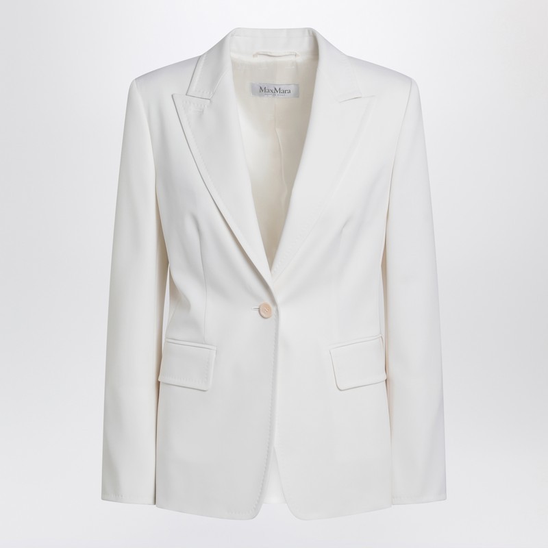 ジャケット Max Mara Single-breasted white jacket in wool