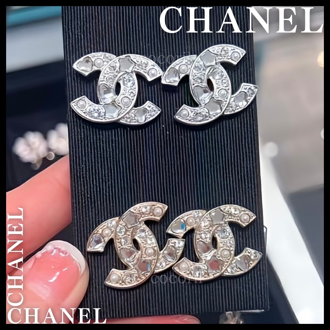 25P【CCマークをキラキラで埋めつくし】◆CHANEL◆ピアス
