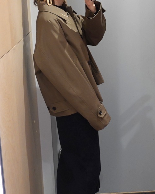 “COS” ショートツイルトレンチコート/ジャケット Khaki