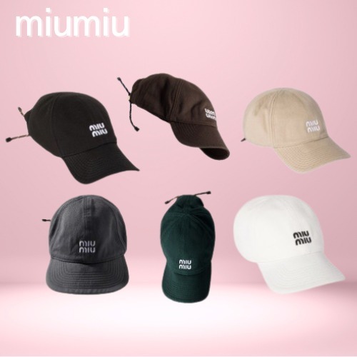 直営店｜25SS MiuMiu◆ロゴ デニムベースボールキャップ