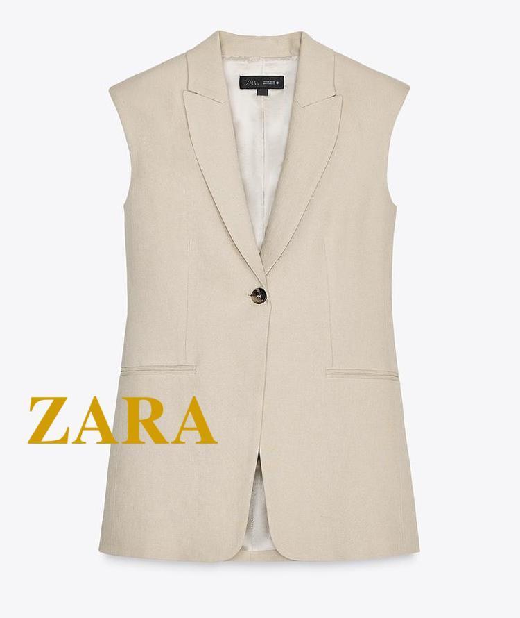☆ドイツ発*ZARA*新作*リネンウエストコート/CAMEL☆