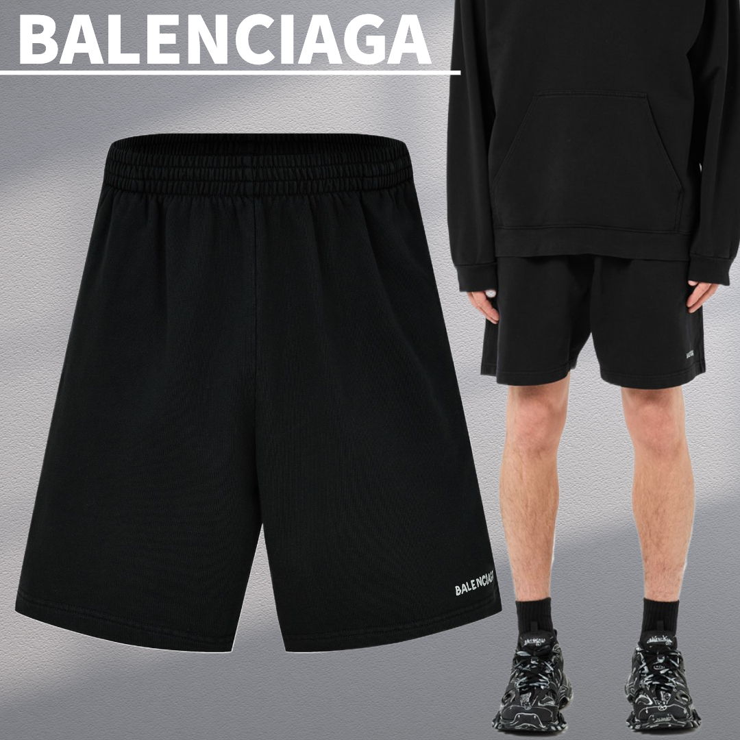 関税込【BALENCIAGA】コットンスウェットショーツ Black