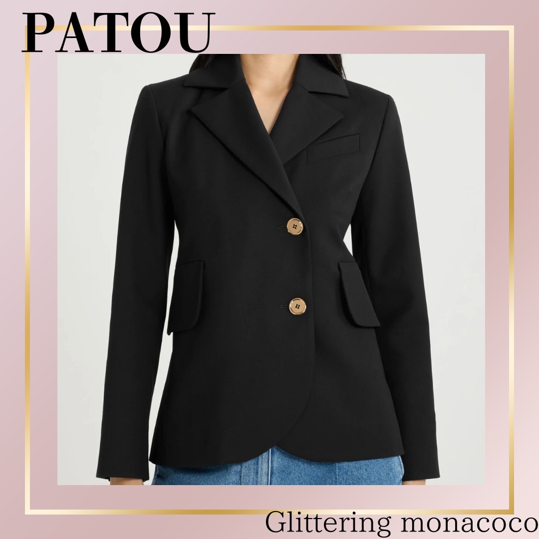 国内発送*PATOU*サステナブル ウールツイルベルテッドジャケット