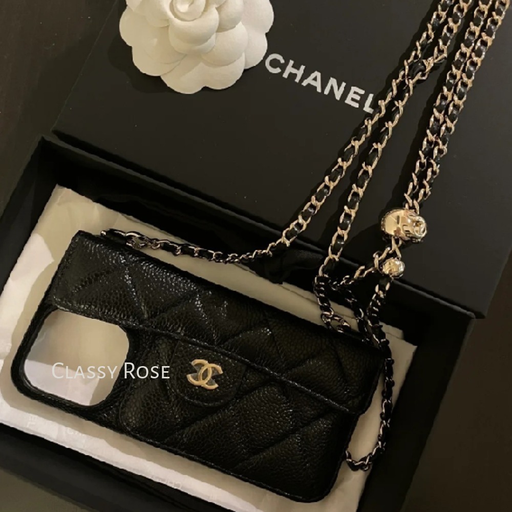 ギフトにも◎【CHANEL】iPhone 16 Pro Max ケース CHANEL【シンプル】チェーン取り外し可 iPhone 16 Pro Maxケース