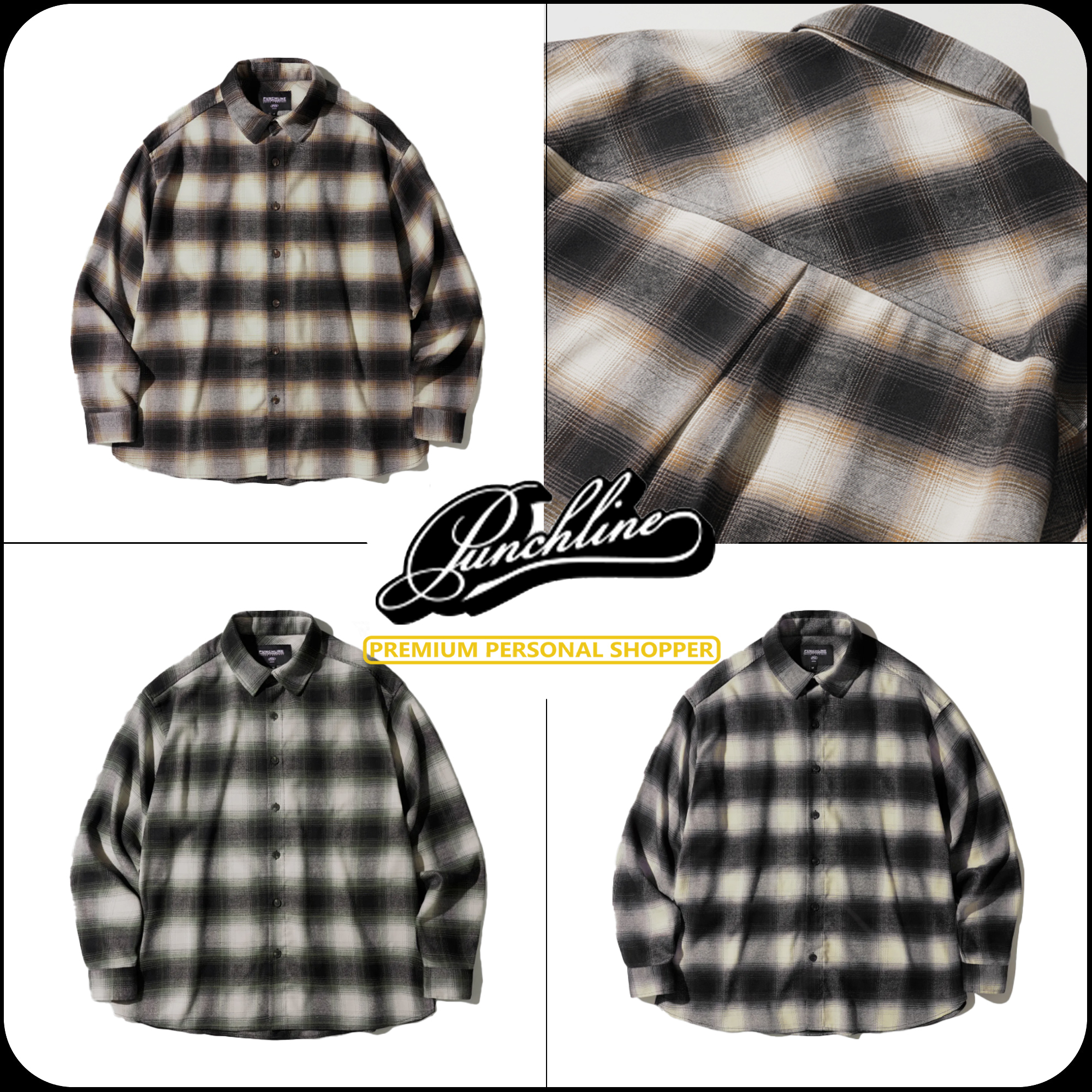 [ PUNCHLINE]★25SS★韓国人気★SOLUNAR CHECK SHIRTS