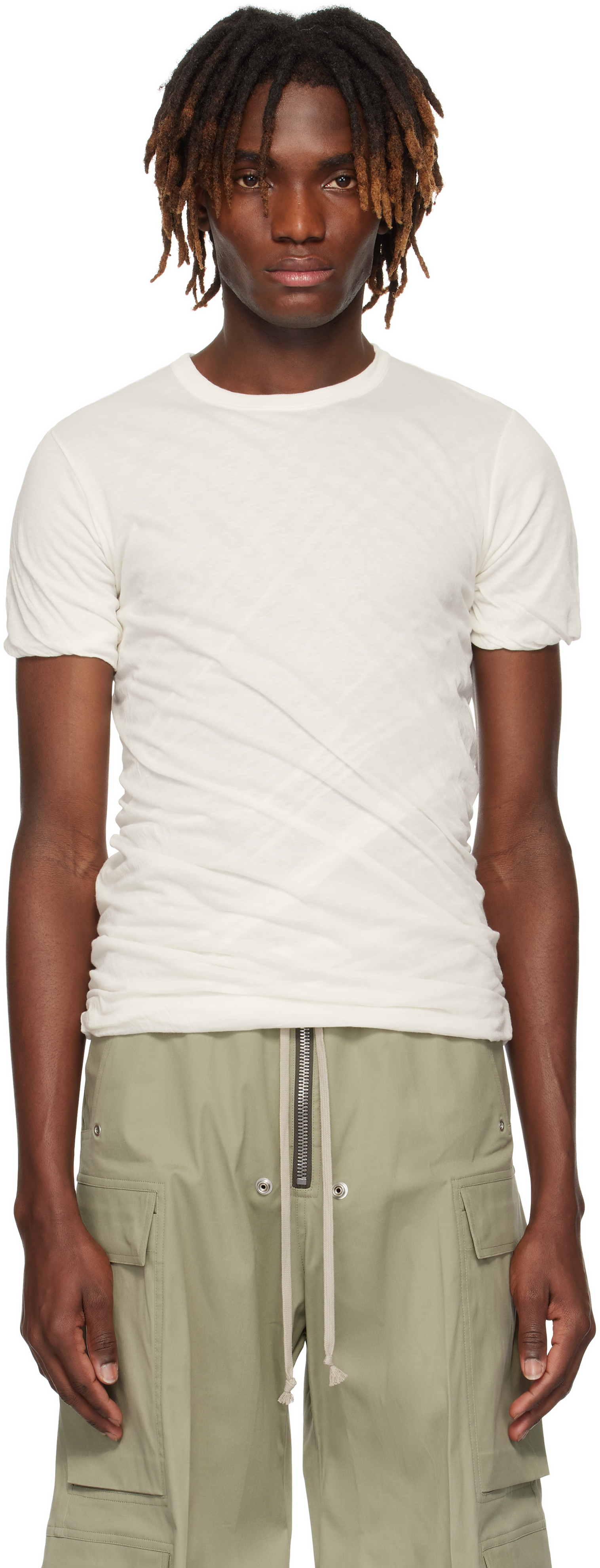 【関税込み】Rick Owens ホワイト Hollywood Double 半袖Tシャツ