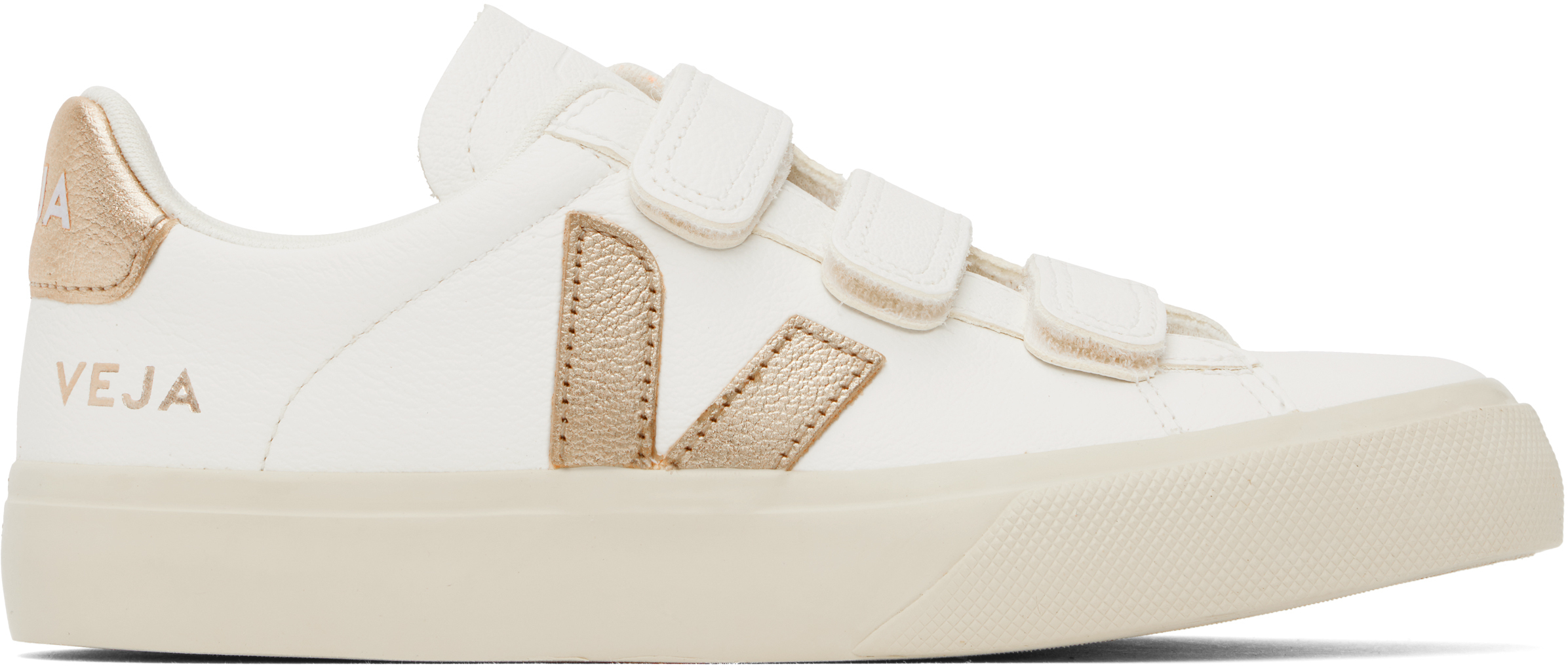 【関税込み】VEJA ホワイト＆ゴールド Recife レザースニーカー