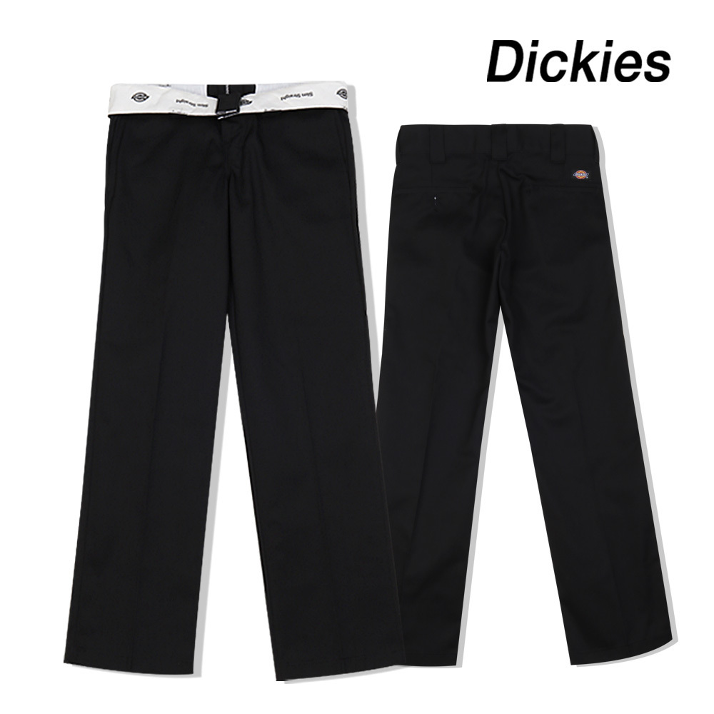 スラックス Dickies Men's 873 Slim Fit Straight Work Pants Black