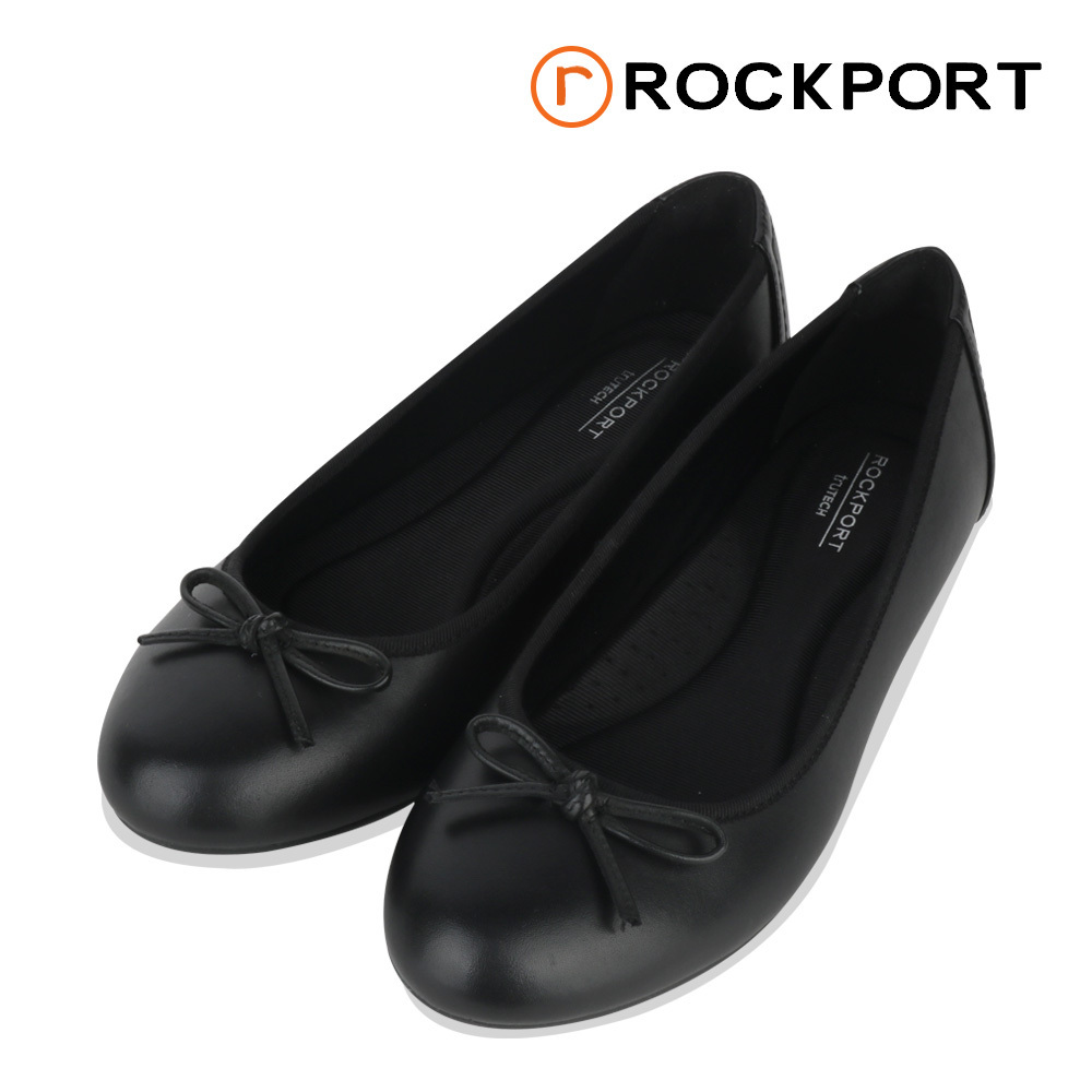 フラットシューズ Rockport Women's Reagan Pump Bow Black CH4577
