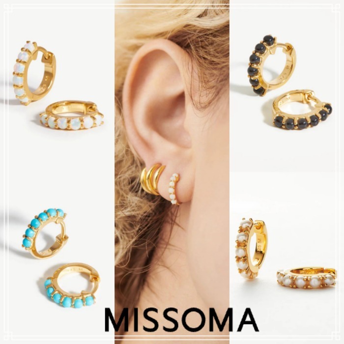 【MISSOMA】Gemstone Huggies デザイン ピアス 4色