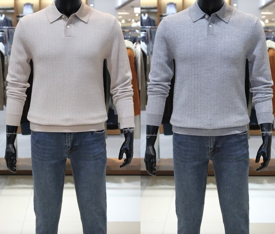 Tシャツ・カットソー [BASSO] 25 NEW Daily 100% Wool Waffle Knit Point T-shirt