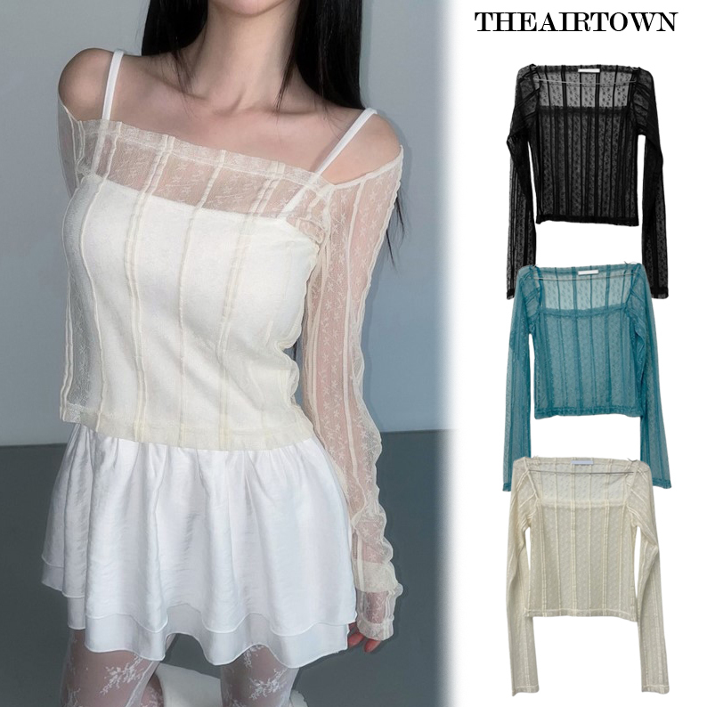 【THEAIRTOWN】シースルー オフショル レース TOP