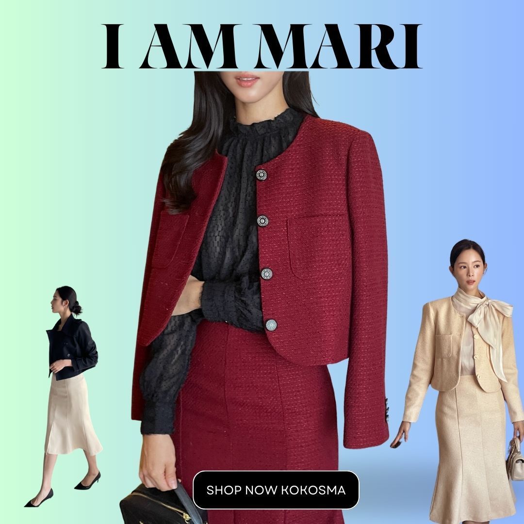 ジャケット [I AM MARI] Stel Round Tweed Short Jacket