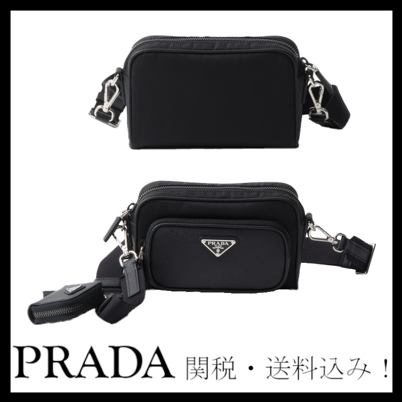 ＊PRADA＊ Re-Nylon xサフィアーノレザー ショルダーバッグ