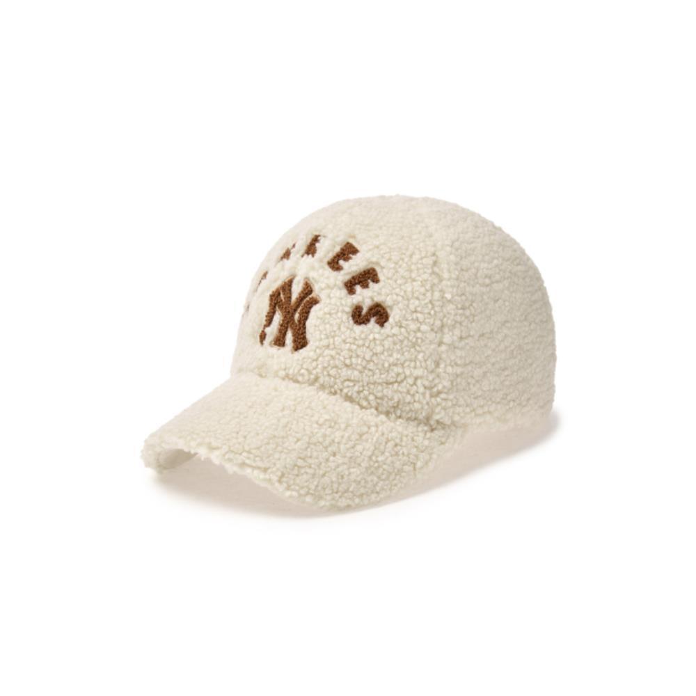 ★MLB Korea★ Varsity fleece unstructured ball cap NY DCream