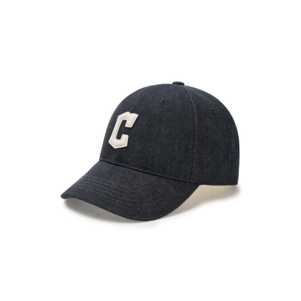 ★MLB Korea★ Denim New Structure Ball Cap CLE Charcoal Gray