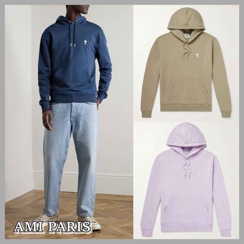 【AMI PARIS】ロゴ エンブロイダリー コットン パーカー 人気
