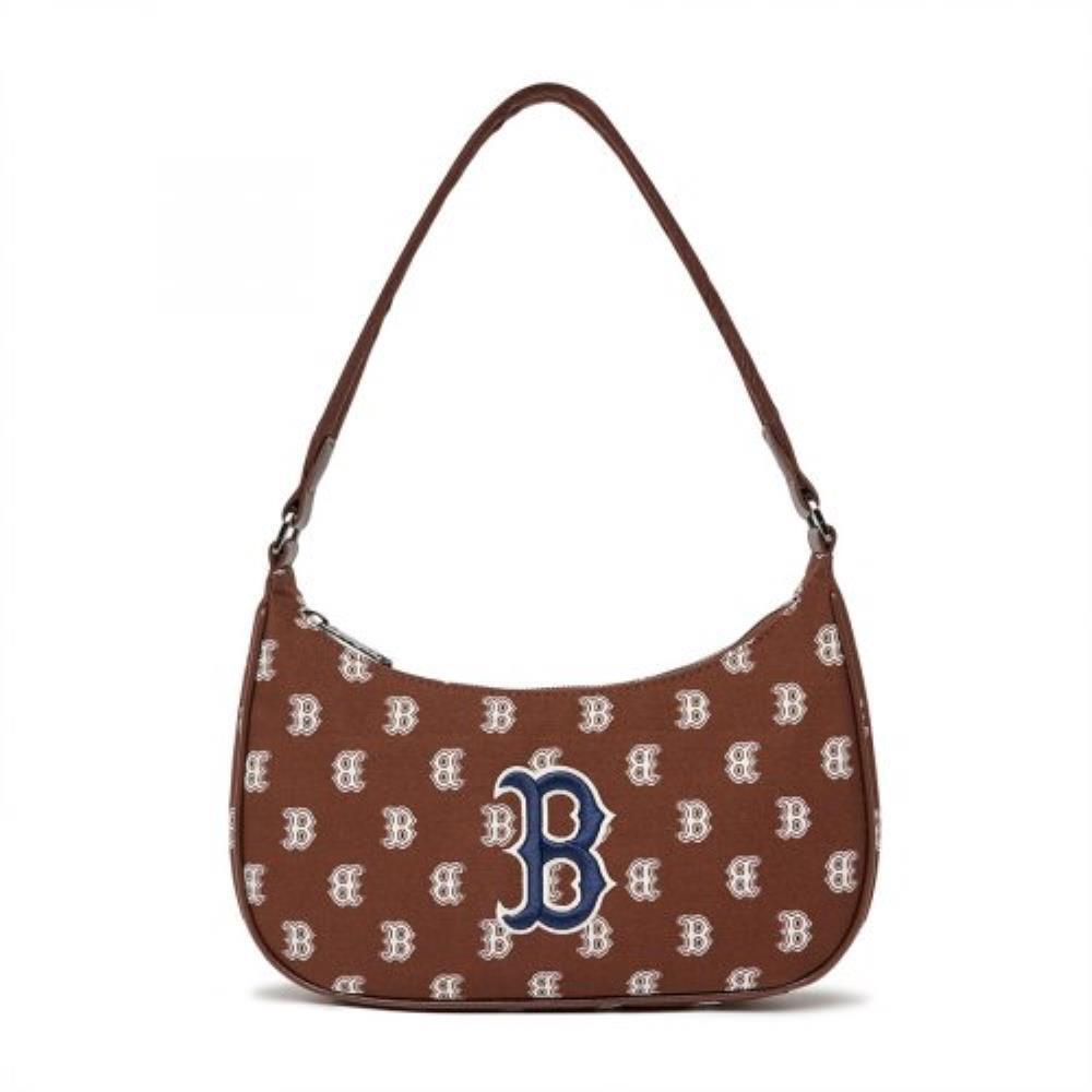 ★MLB Korea★ Classic Monogram Jacquard Hobo Bag B DBrown 3A