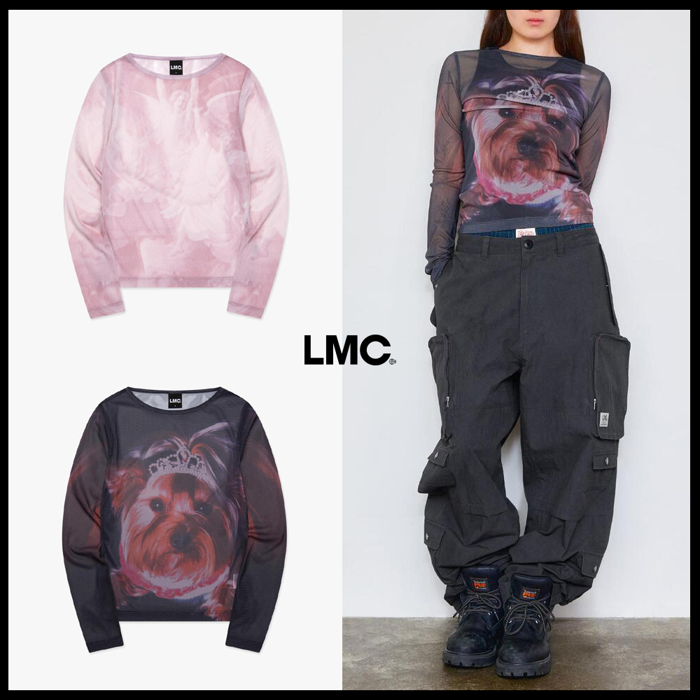 [LMC]25SS●WM PRINTED MESH LONG SLV TEE