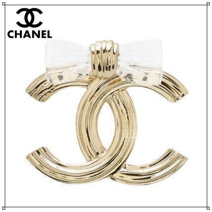 《25P★》CHANEL ブローチ CCロゴ クリアリボン ココマーク